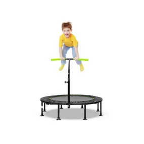 110 CM Mini Trampoline Bounce with Height Adjustable Handrail