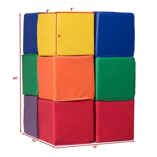 12 pcs 8" PU Foam Big Building Blocks for Kids