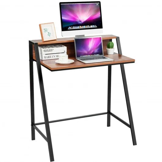 2 Tier Computer Desk PC Laptop Table Study Writing Home Office Workstation-WAL