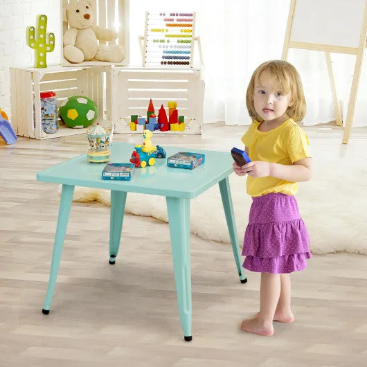 27'' Kids Square Steel Table Play Learn Activity Table-Blue