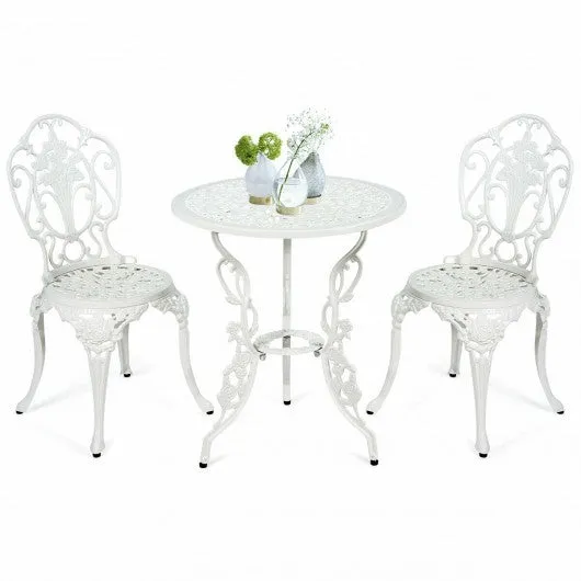 3 PCS Patio Table Chairs Furniture Bistro Set