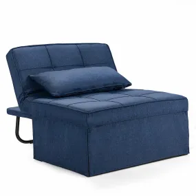 4 in 1 Convertible Sofa Bed with Adjustable Backrest-Blue