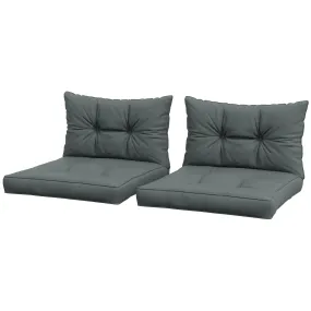 4-Piece Seat Cushions Back Pillows Replacement, Patio Chair Cushions Set for Indoor Outdoor, Grey