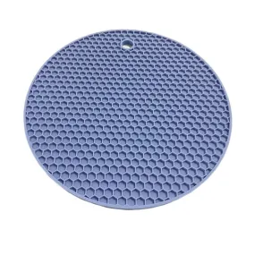 4pack Non Slip Silicone Hot Pads Mat-Blue