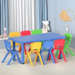 9PCS Kids Activity Table & Chairs Set, Adjustable, Keezi