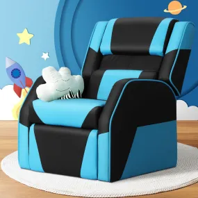 Adjustable Kids Recliner Chair, PU Leather Sofa with Footrest – Keezi