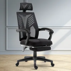 Adjustable Mesh Recliner Office Chair, High-Back Black - Artiss