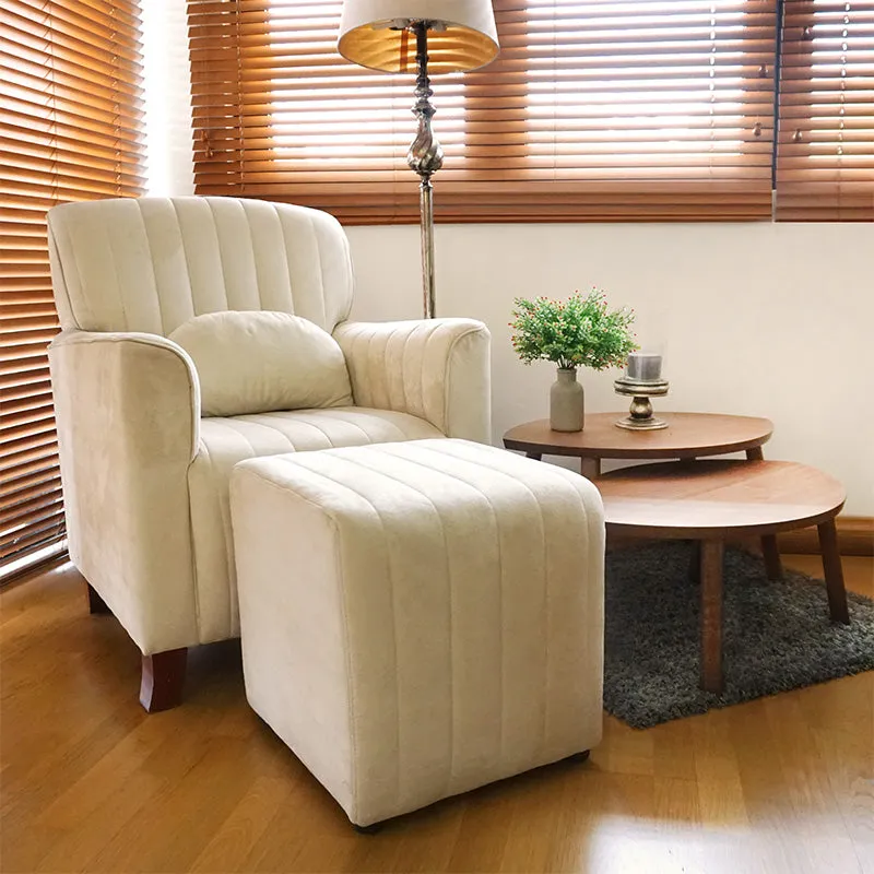 Arm Chair with Stool and Kidney Cushion