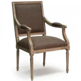 Aubergine Square Back French Arm Chair