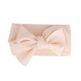 Baby Adjustable Bow Headband — Cream