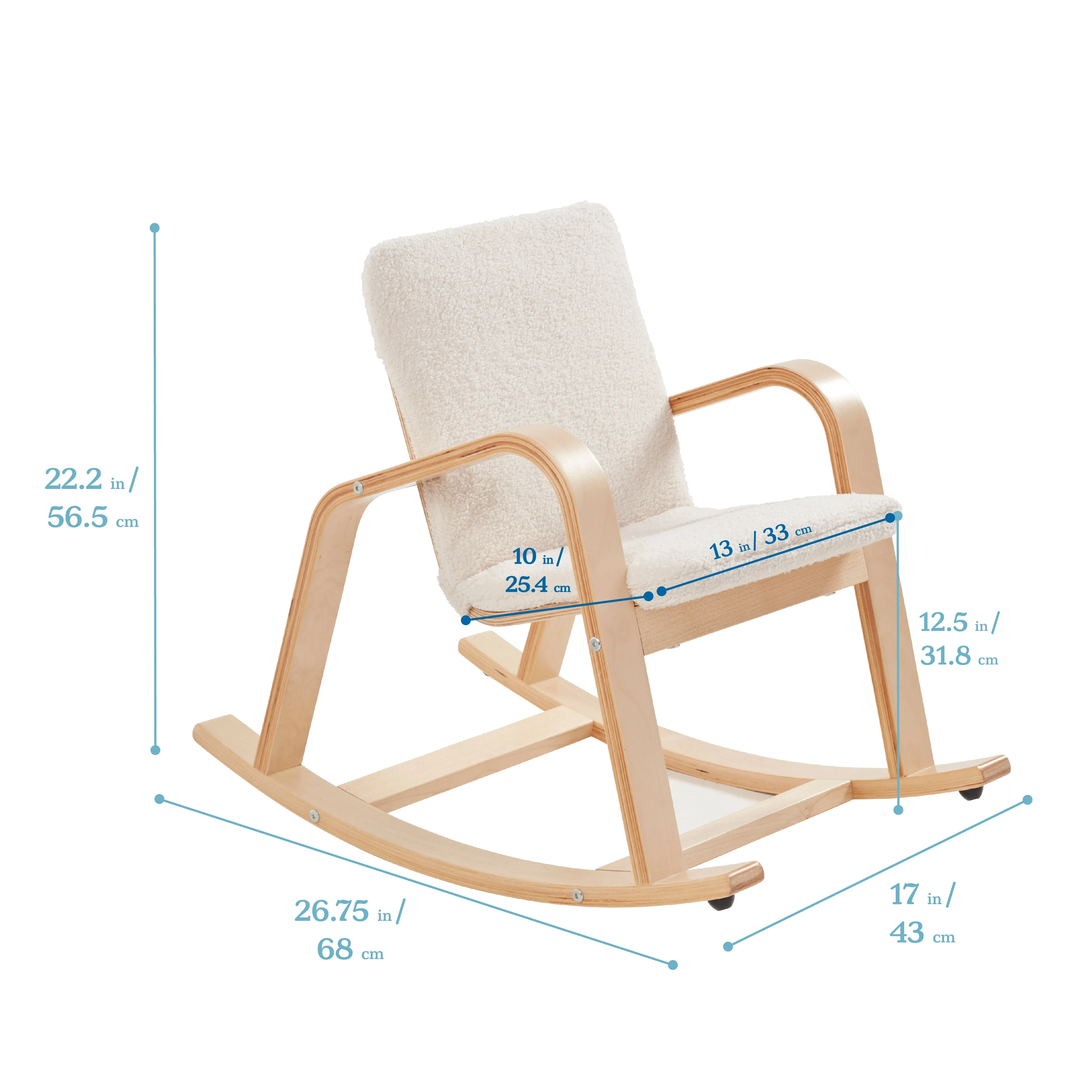 Bentwood Rocking Chair with Cushion, Kids Furniture