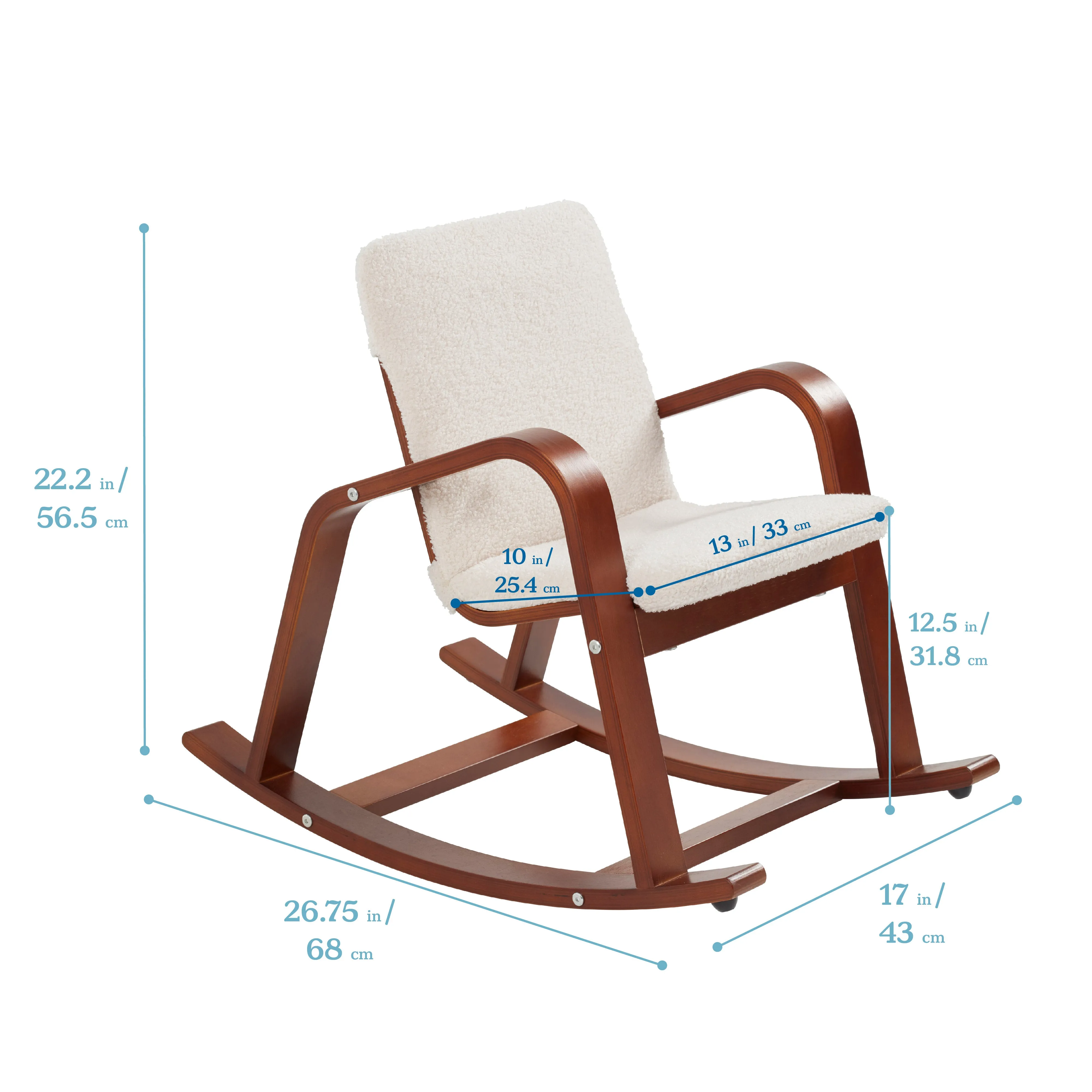 Bentwood Rocking Chair with Cushion, Kids Furniture