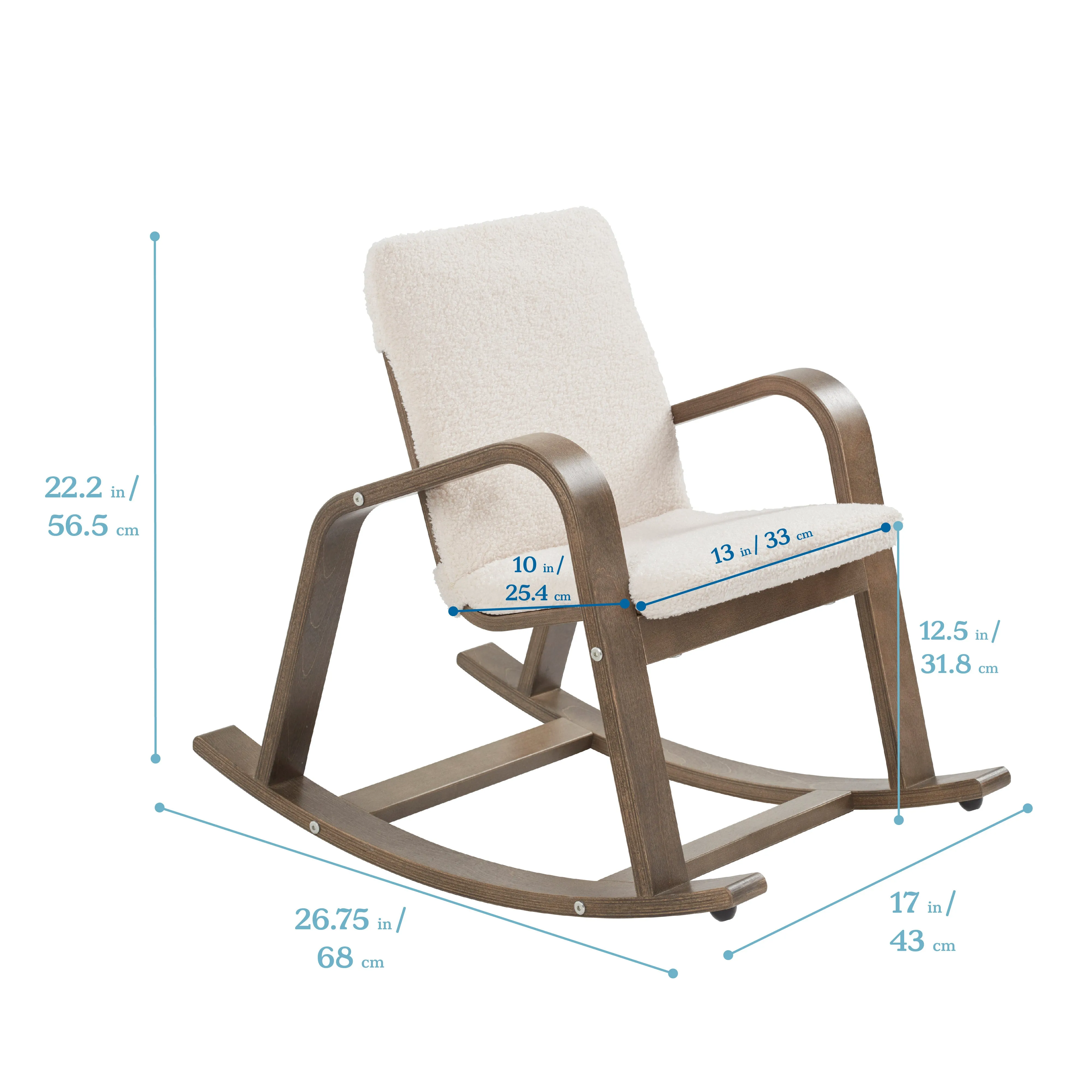 Bentwood Rocking Chair with Cushion, Kids Furniture