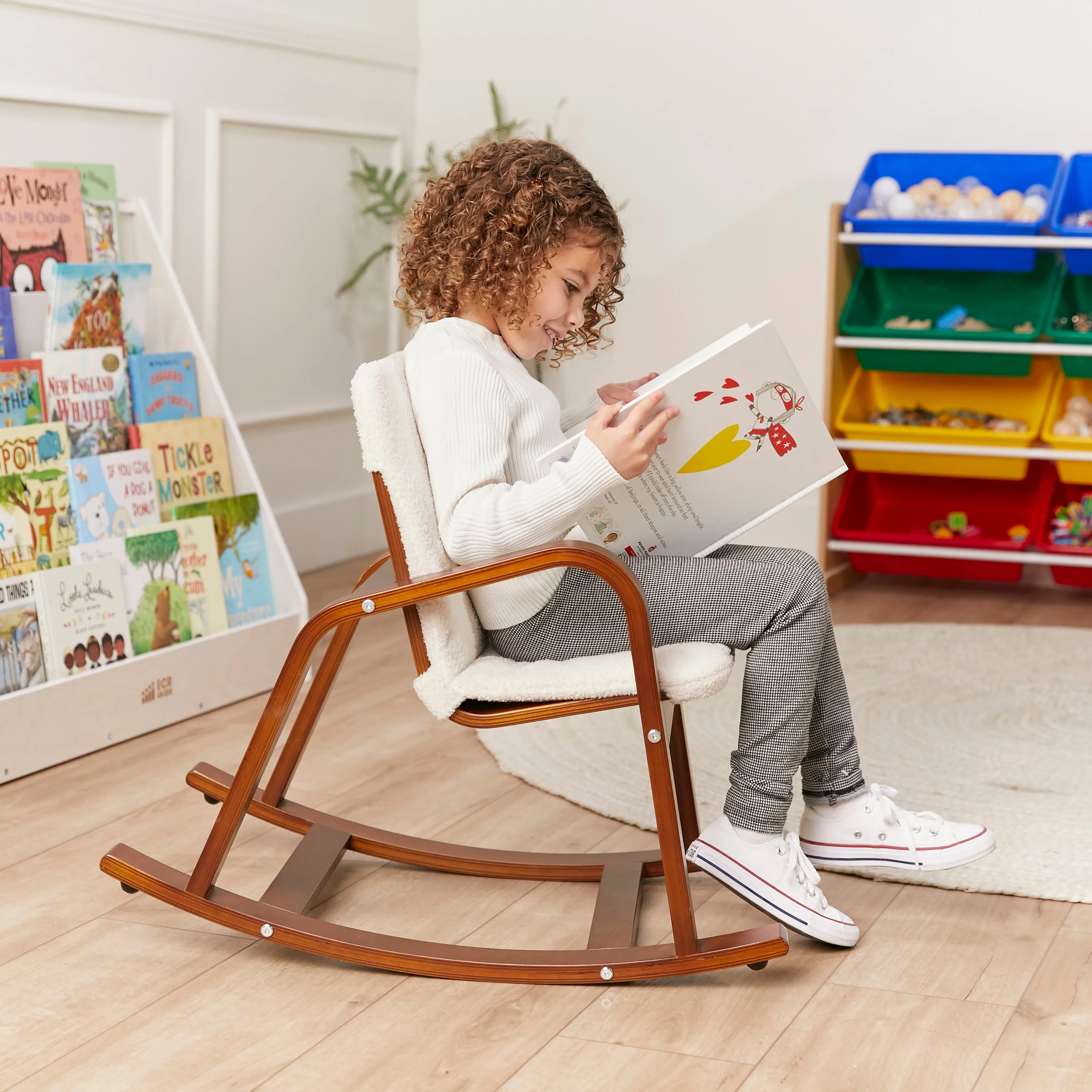 Bentwood Rocking Chair with Cushion, Kids Furniture