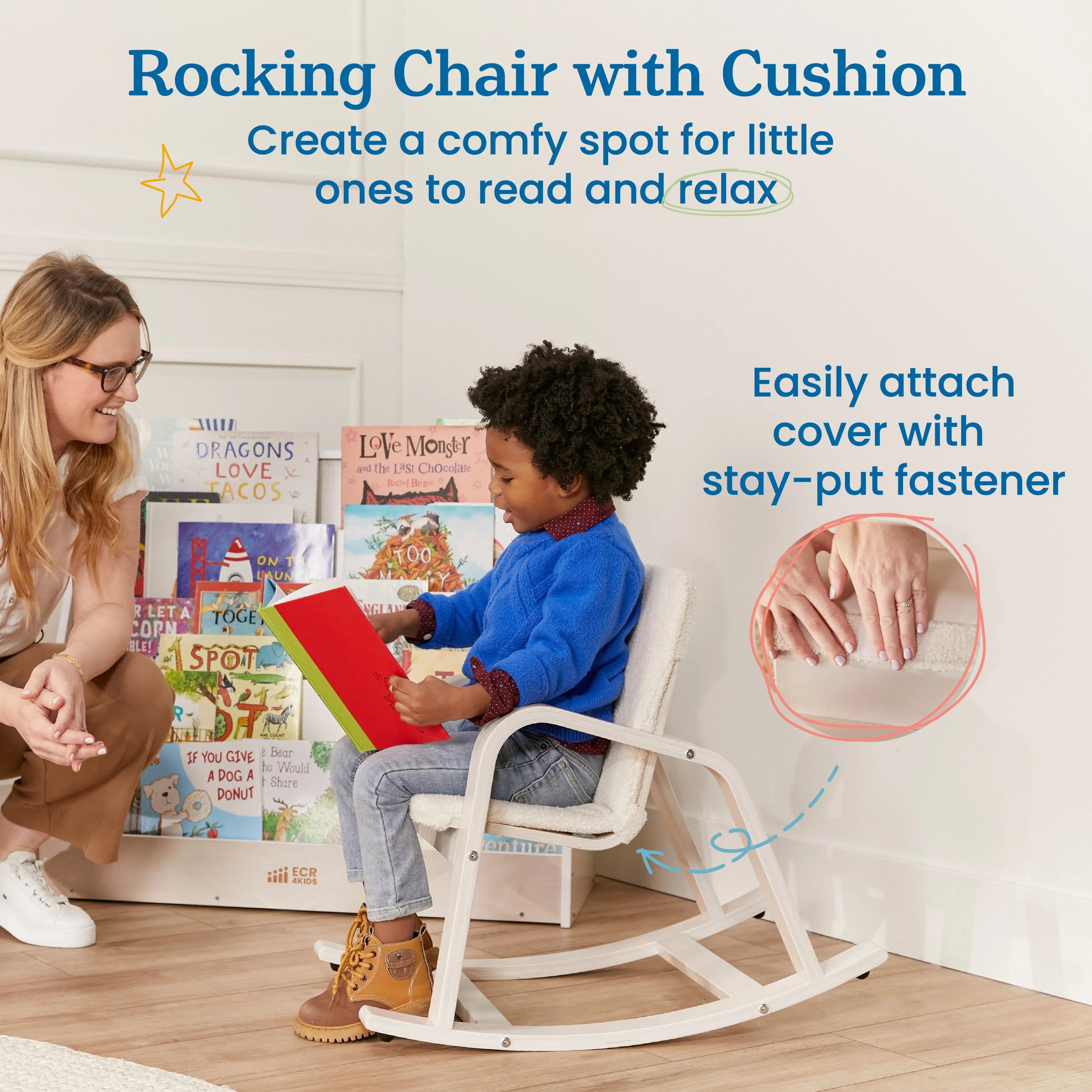 Bentwood Rocking Chair with Cushion, Kids Furniture