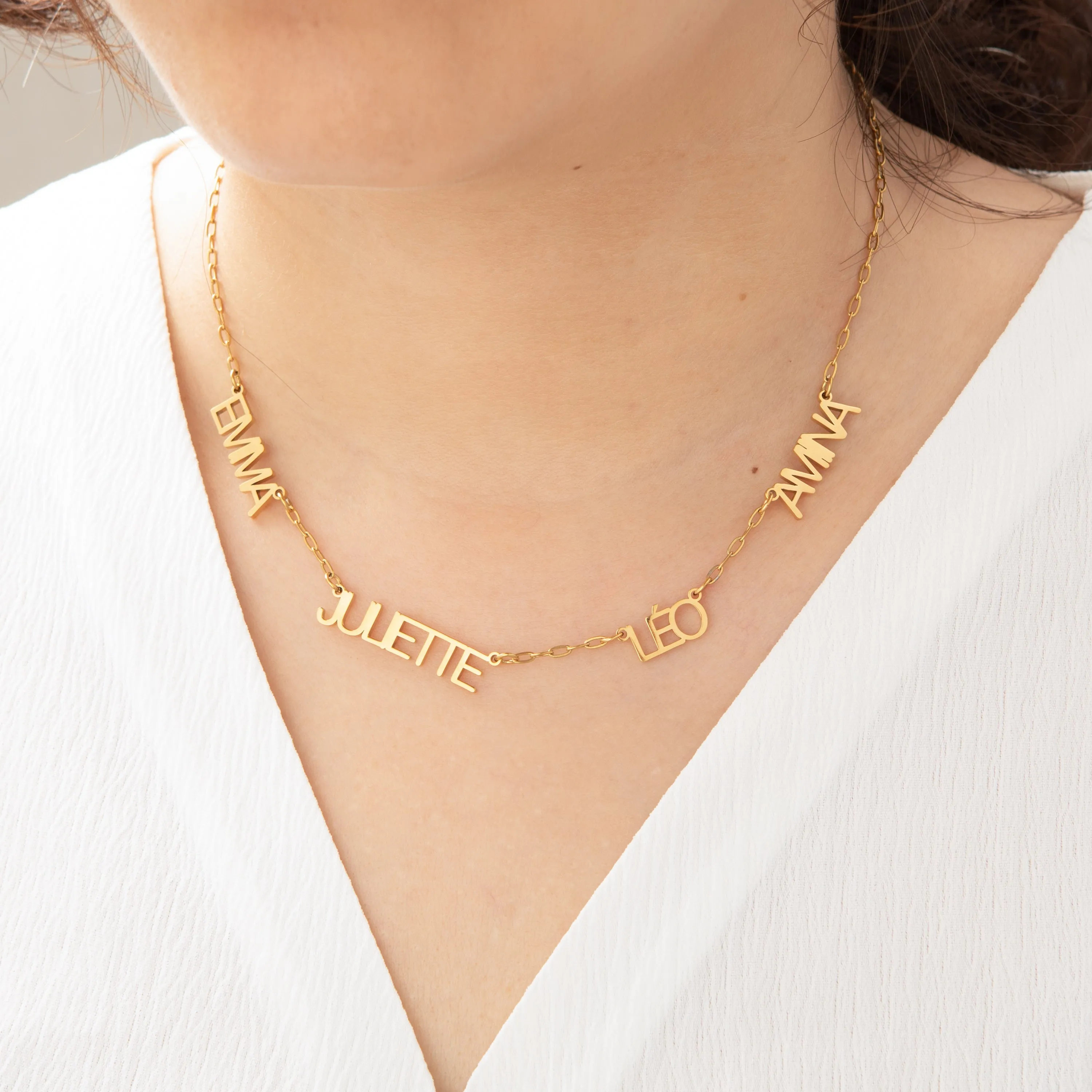 Capital Letter Multi-Names Necklace