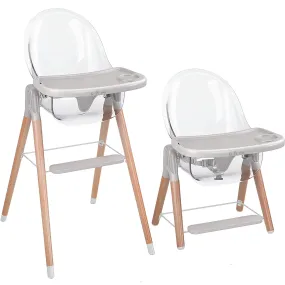 Children Of Design Non-Reclinable Classic Wooden High Chair - Clear