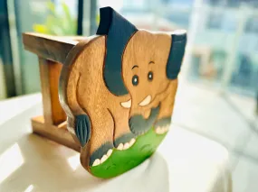 Children's Wooden Stool ELEPHANT FACE Themed Chair Toddlers Step sitting Stool