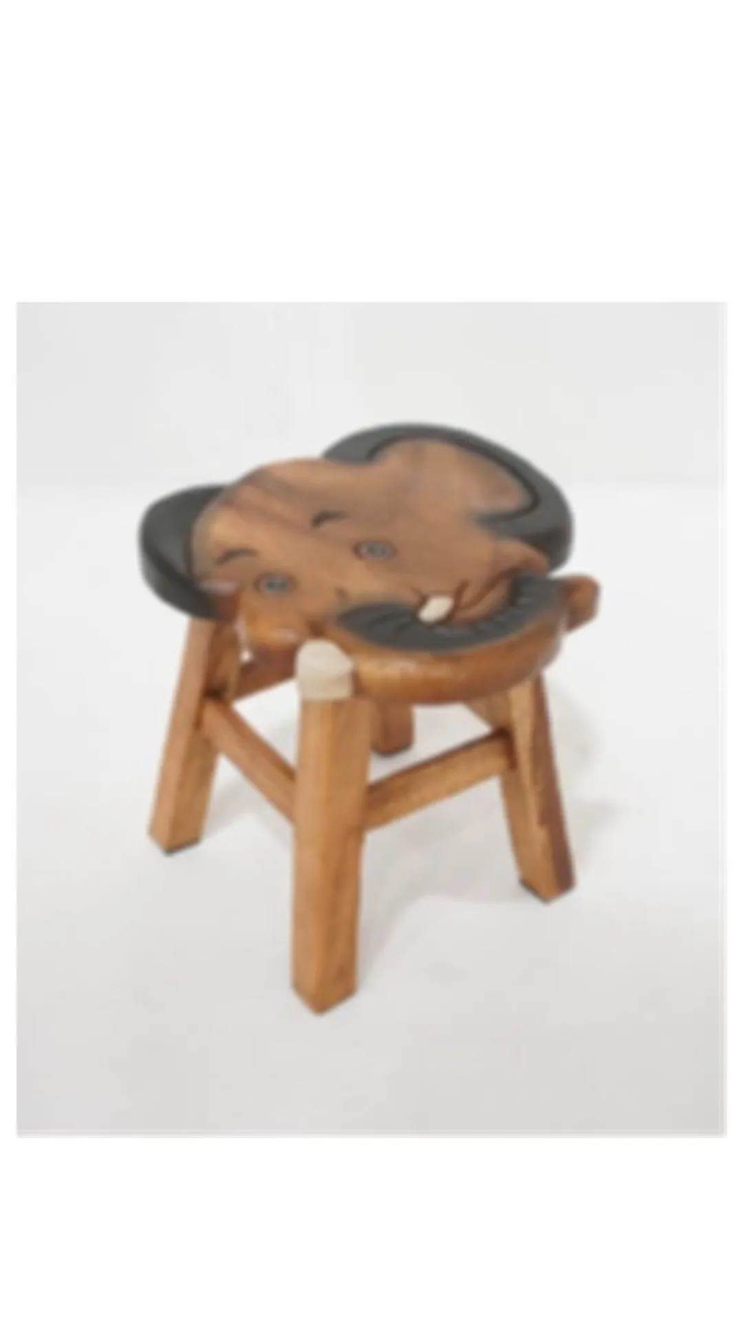 Children's Wooden Stool ELEPHANT FACE Themed Chair Toddlers Step sitting Stool