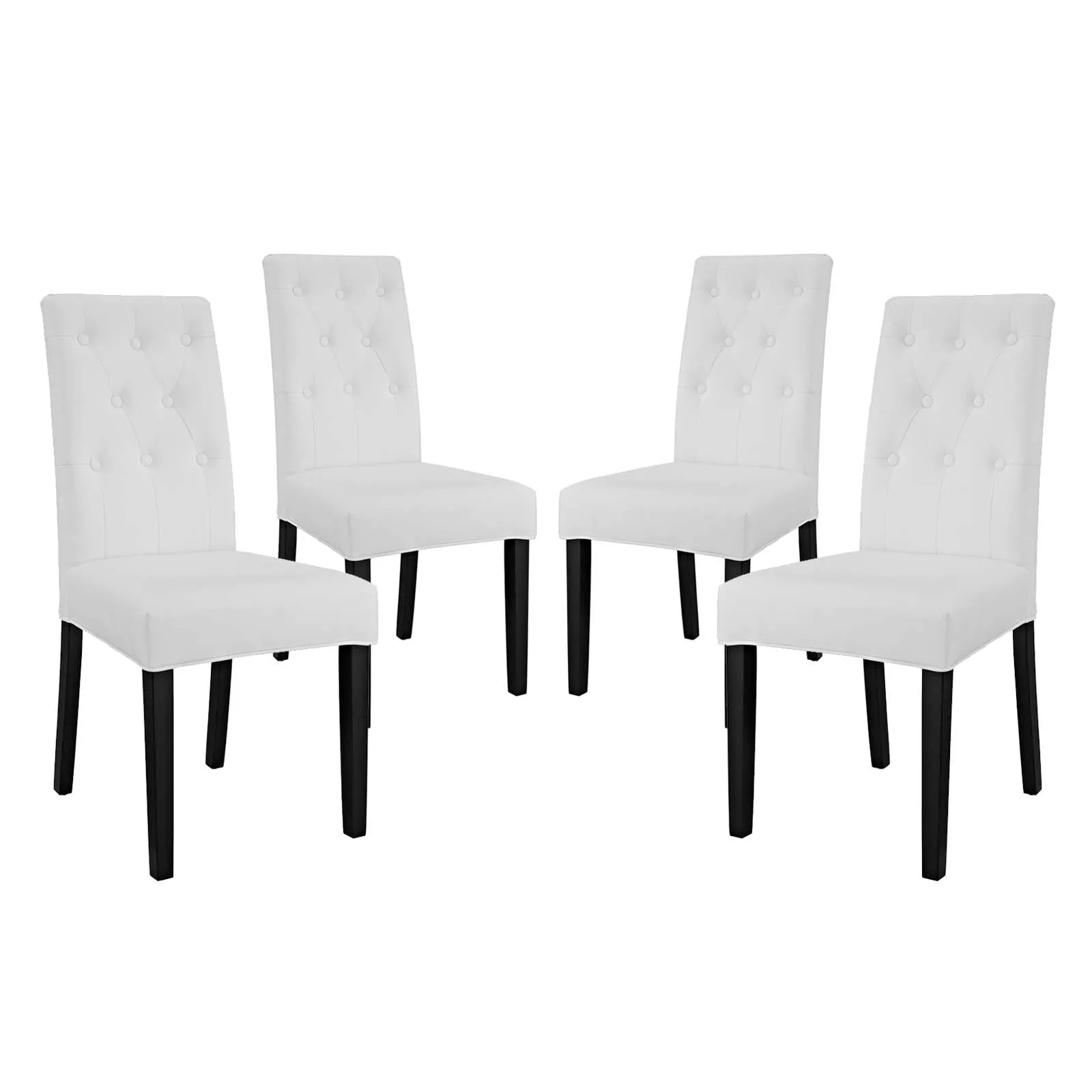 Confer Dining Side Chair Vinyl Set of 4 White EEI-3324-WHI