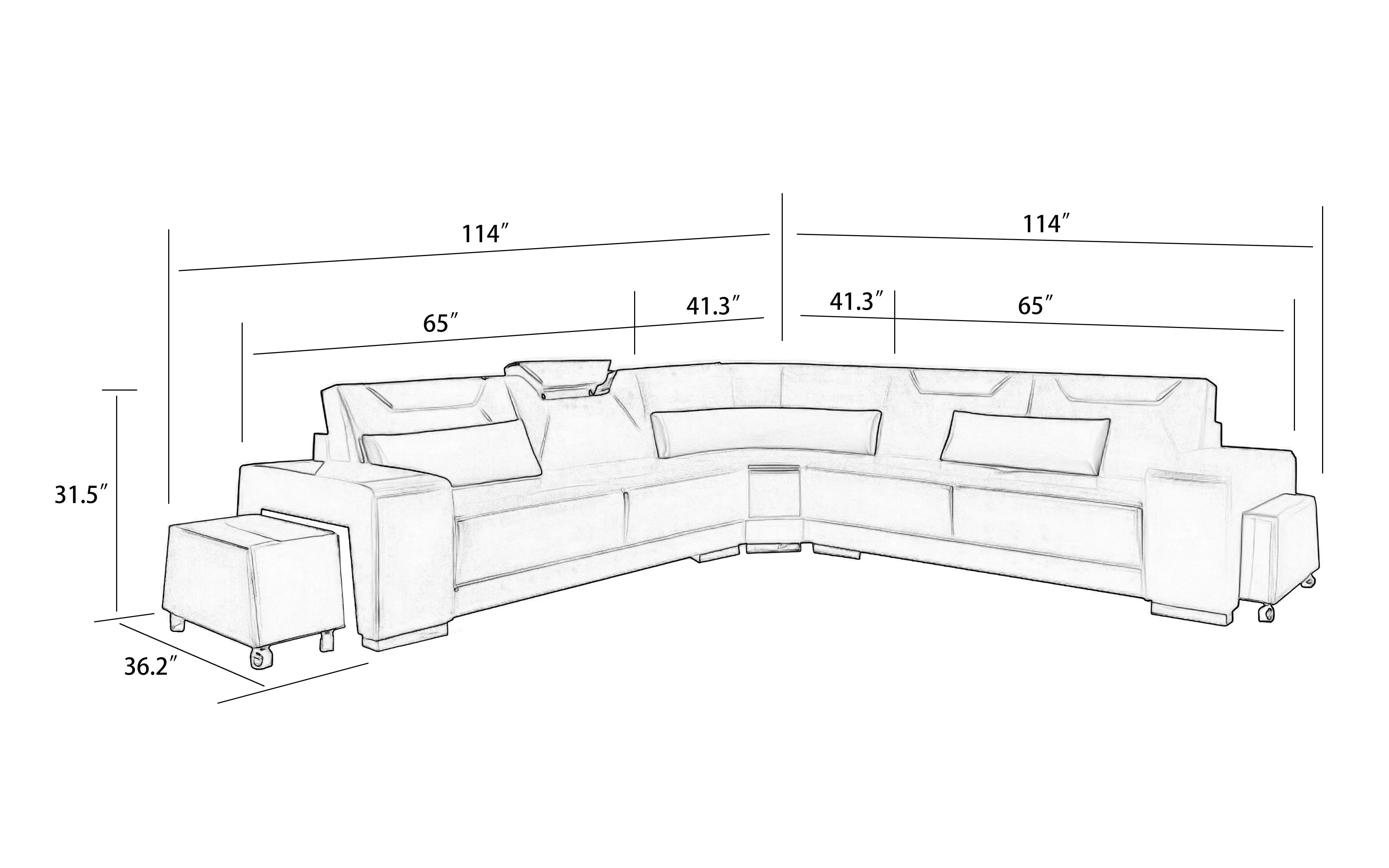 Cristana Modern Leather Sectional