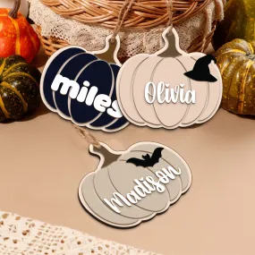 Custom Halloween Gifts Boo Basket Tag, Personalized Halloween Name Tags HX12