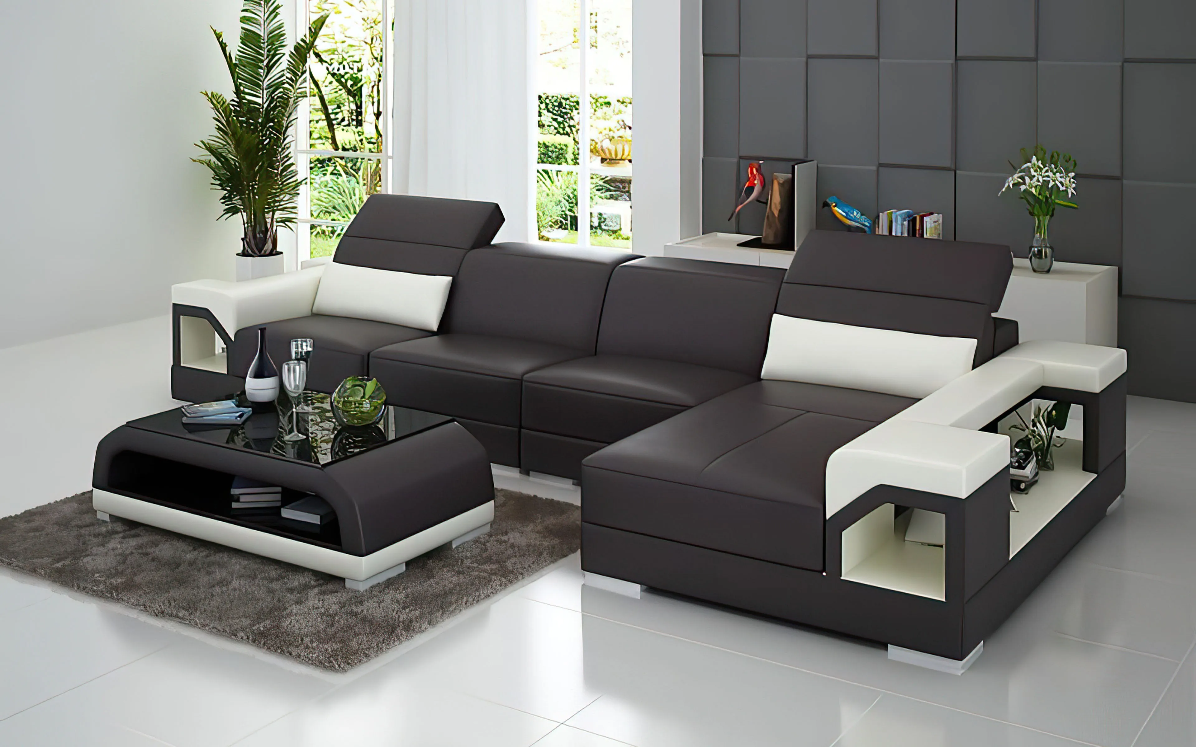 Edwin Small Modern Leather Sectional