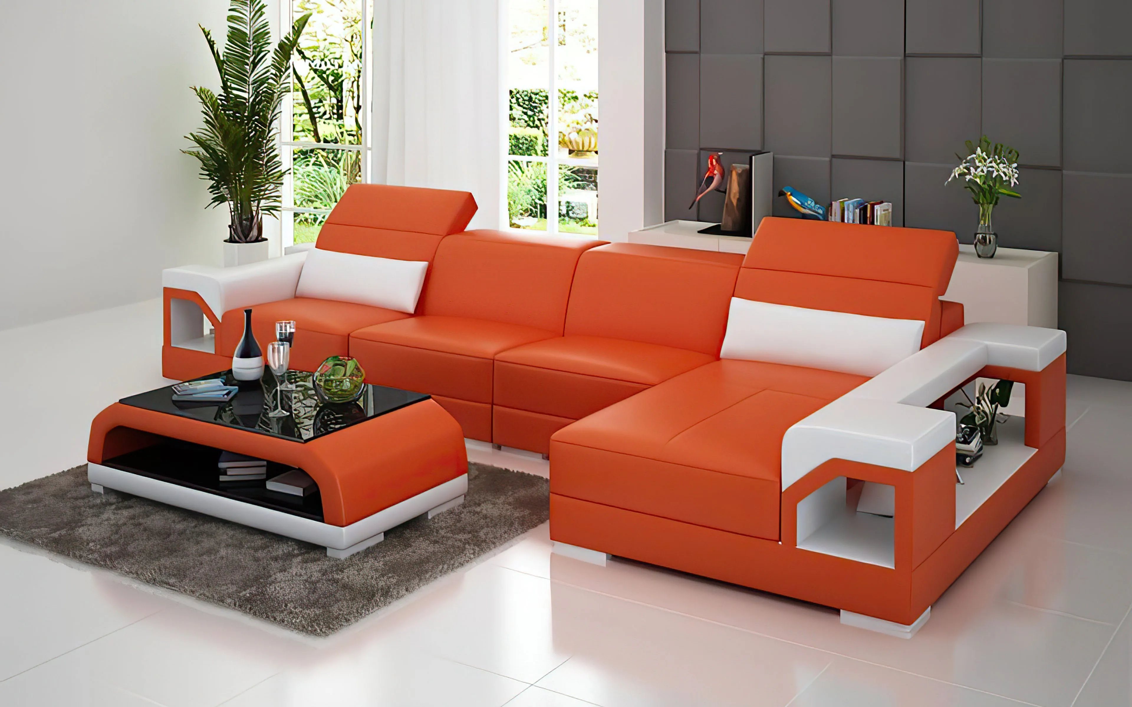 Edwin Small Modern Leather Sectional