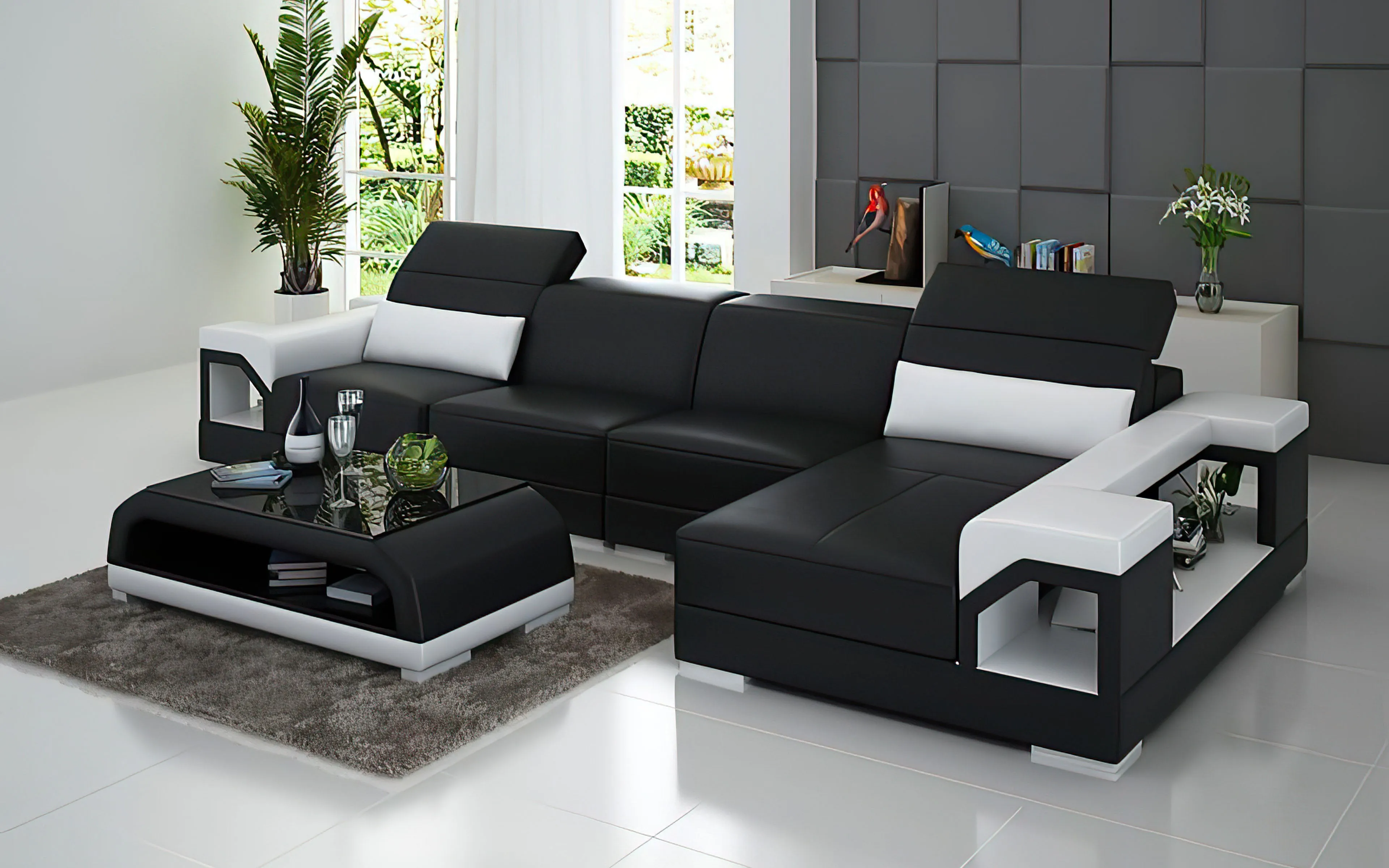 Edwin Small Modern Leather Sectional