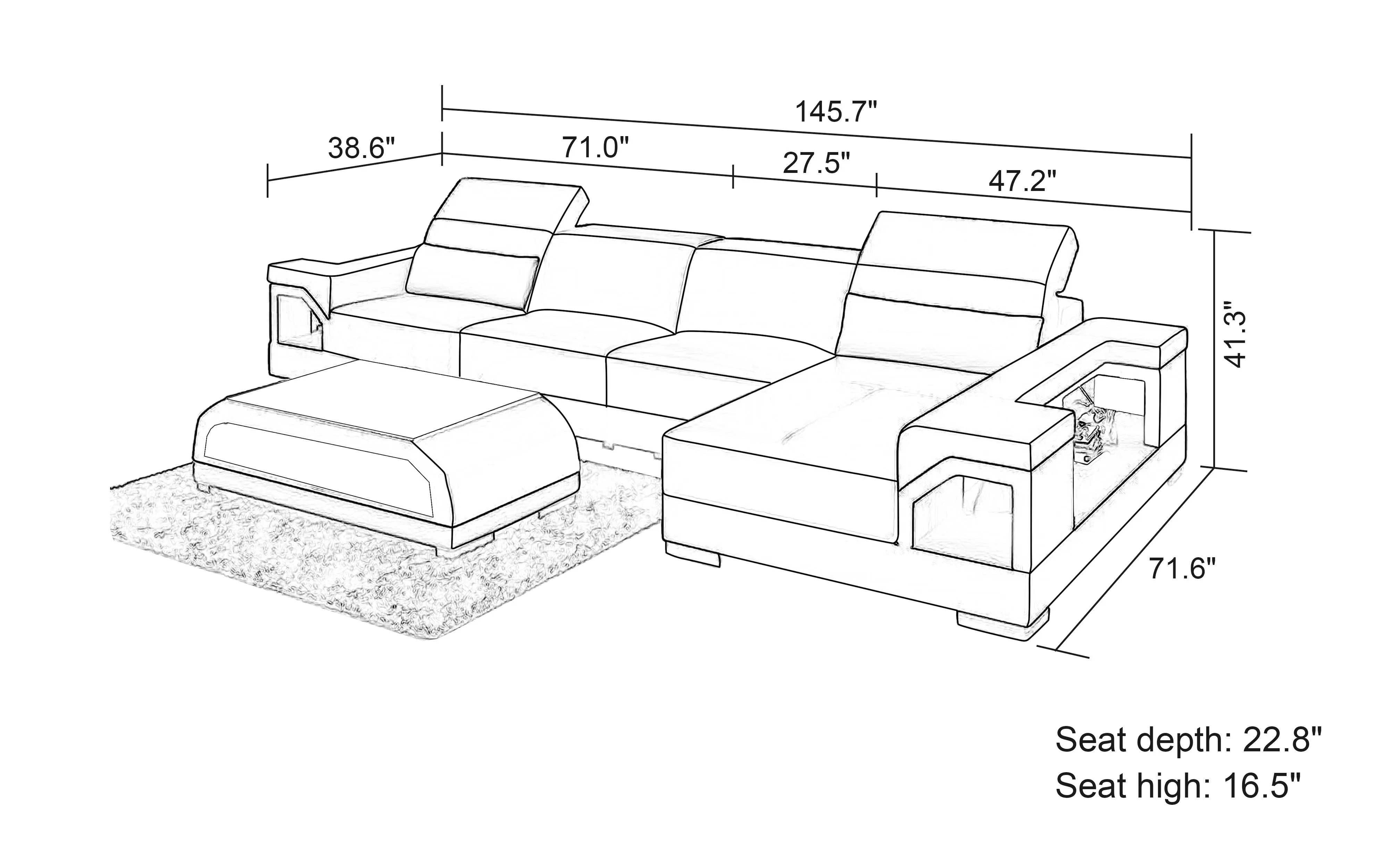 Edwin Small Modern Leather Sectional