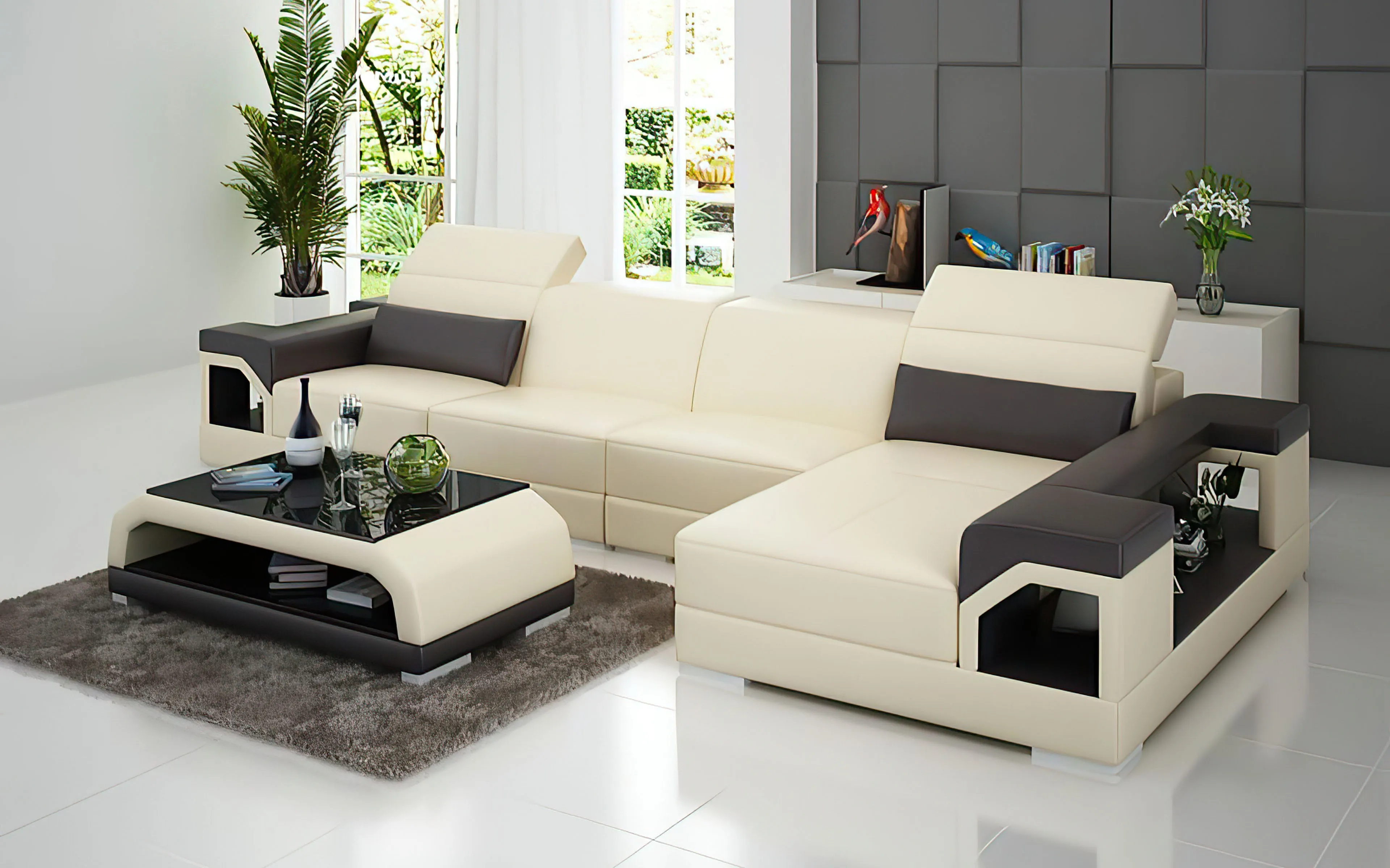 Edwin Small Modern Leather Sectional