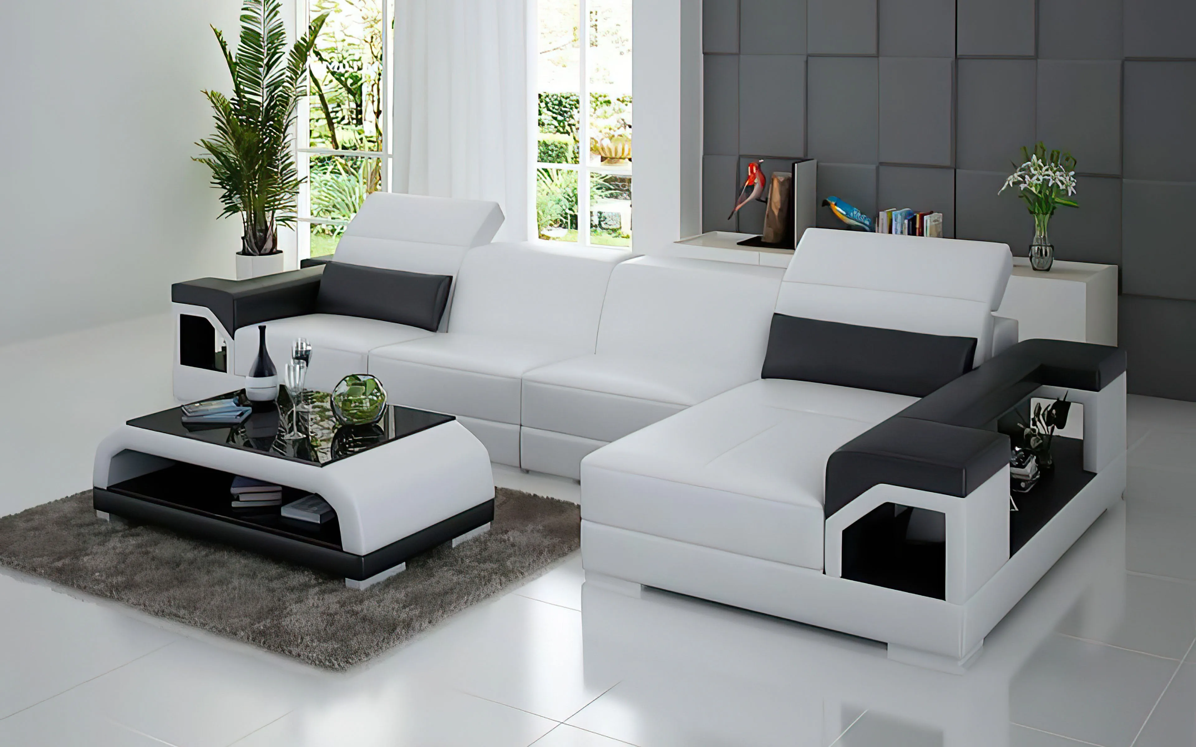 Edwin Small Modern Leather Sectional