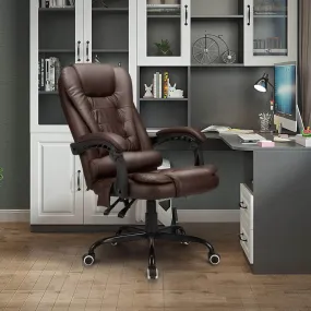 Ergonomic Office Chair, High-Back Computer Desk Chair with Heated Massage & Lumbar Support, Brown (Without Footrest)