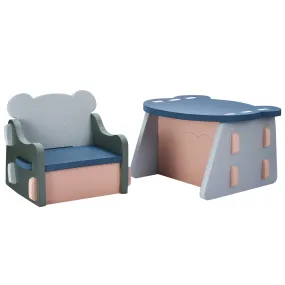 Foam Bear Table Chair Set Of 2 - Lightweight & Child Safe Toddler Table