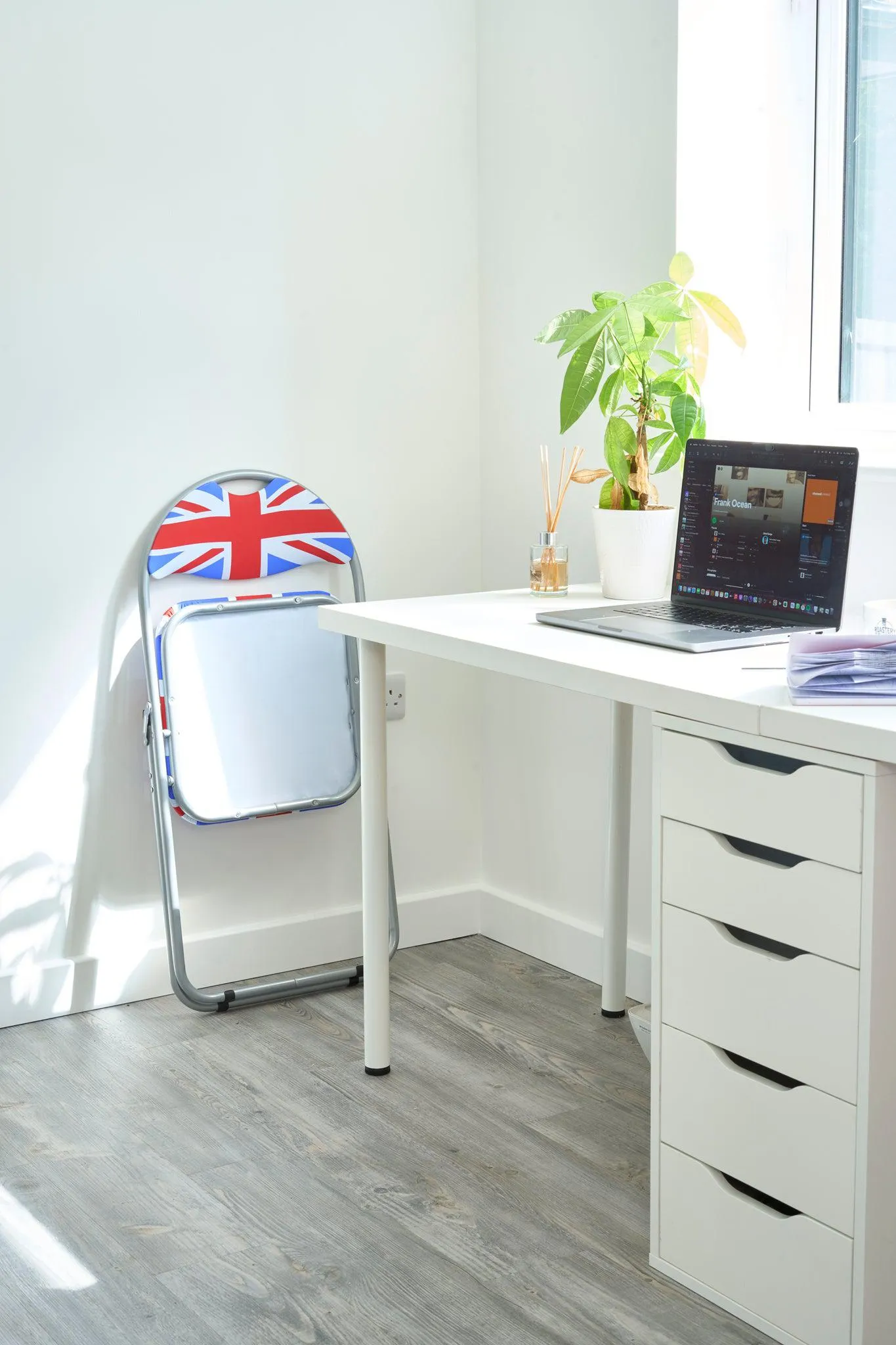 Folding Padded Office Dining Desk Chair - Union Jack