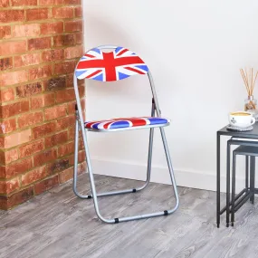 Folding Padded Office Dining Desk Chair - Union Jack