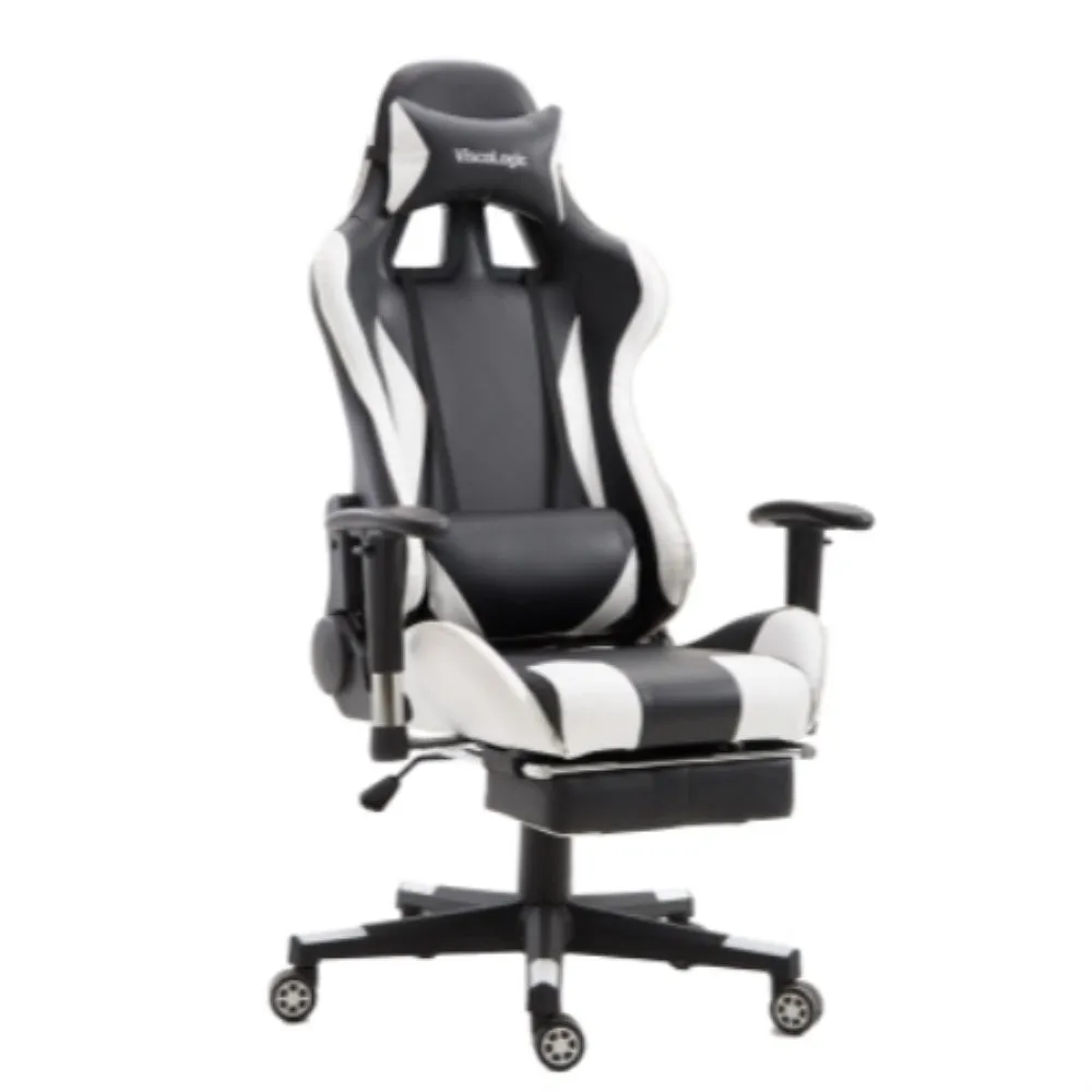 FOOTREST SERIES/ 9026 GAMING CHAIR (BLACK & WHITE)