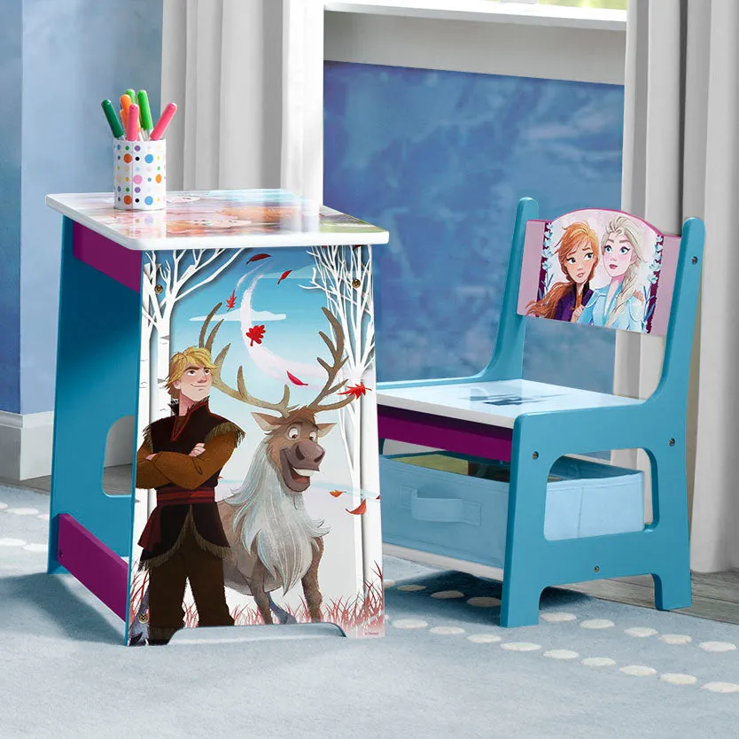 Frozen II Kids Wood Desk and Chair Set