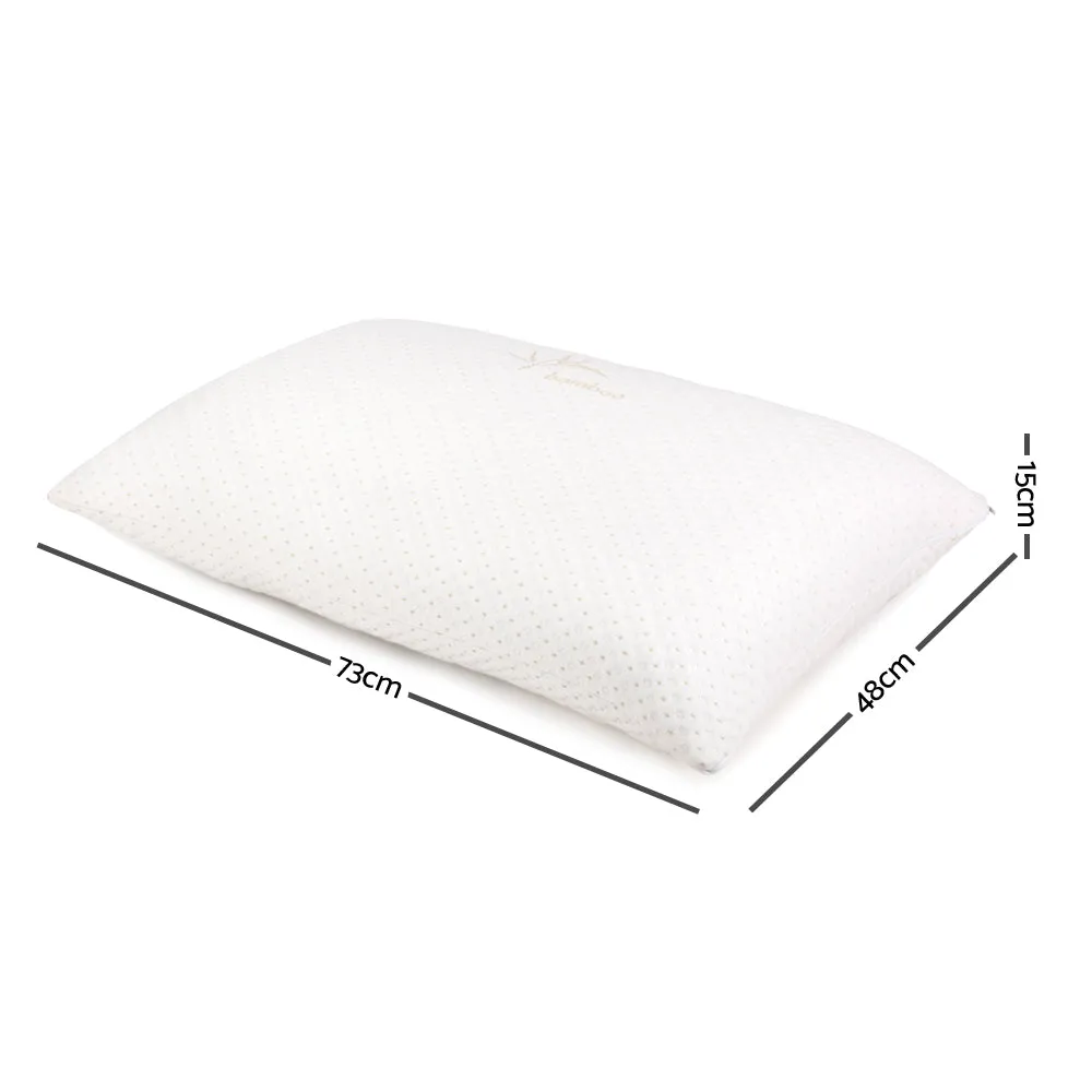 Gel-Infused Memory Foam Pillows, Bamboo Cover, Twin Pack - Giselle Bedding