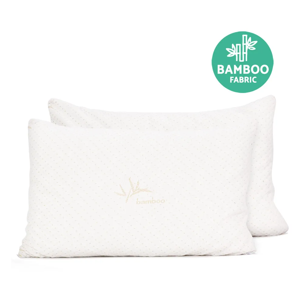 Gel-Infused Memory Foam Pillows, Bamboo Cover, Twin Pack - Giselle Bedding