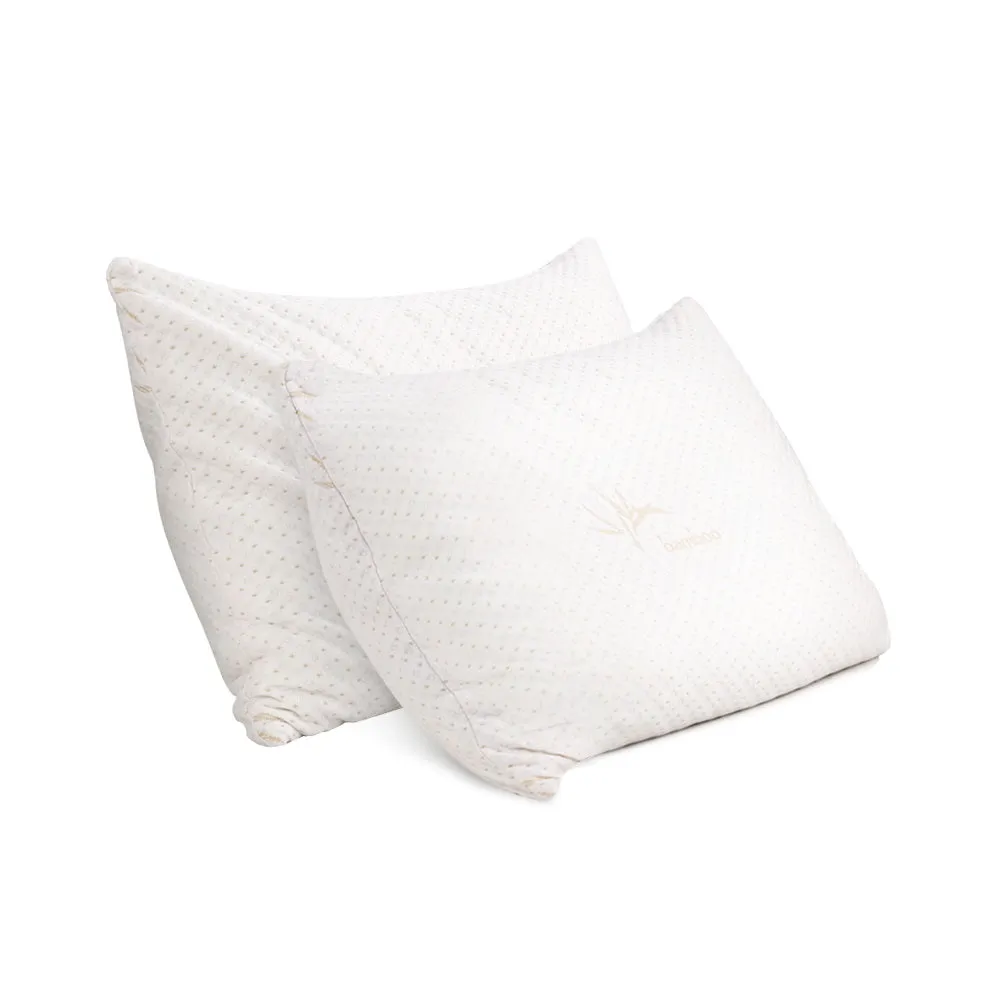 Gel-Infused Memory Foam Pillows, Bamboo Cover, Twin Pack - Giselle Bedding