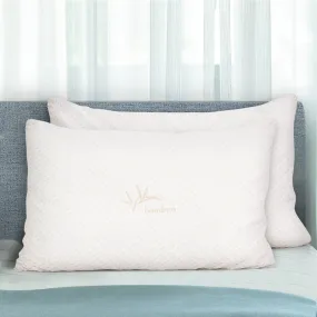 Gel-Infused Memory Foam Pillows, Bamboo Cover, Twin Pack - Giselle Bedding