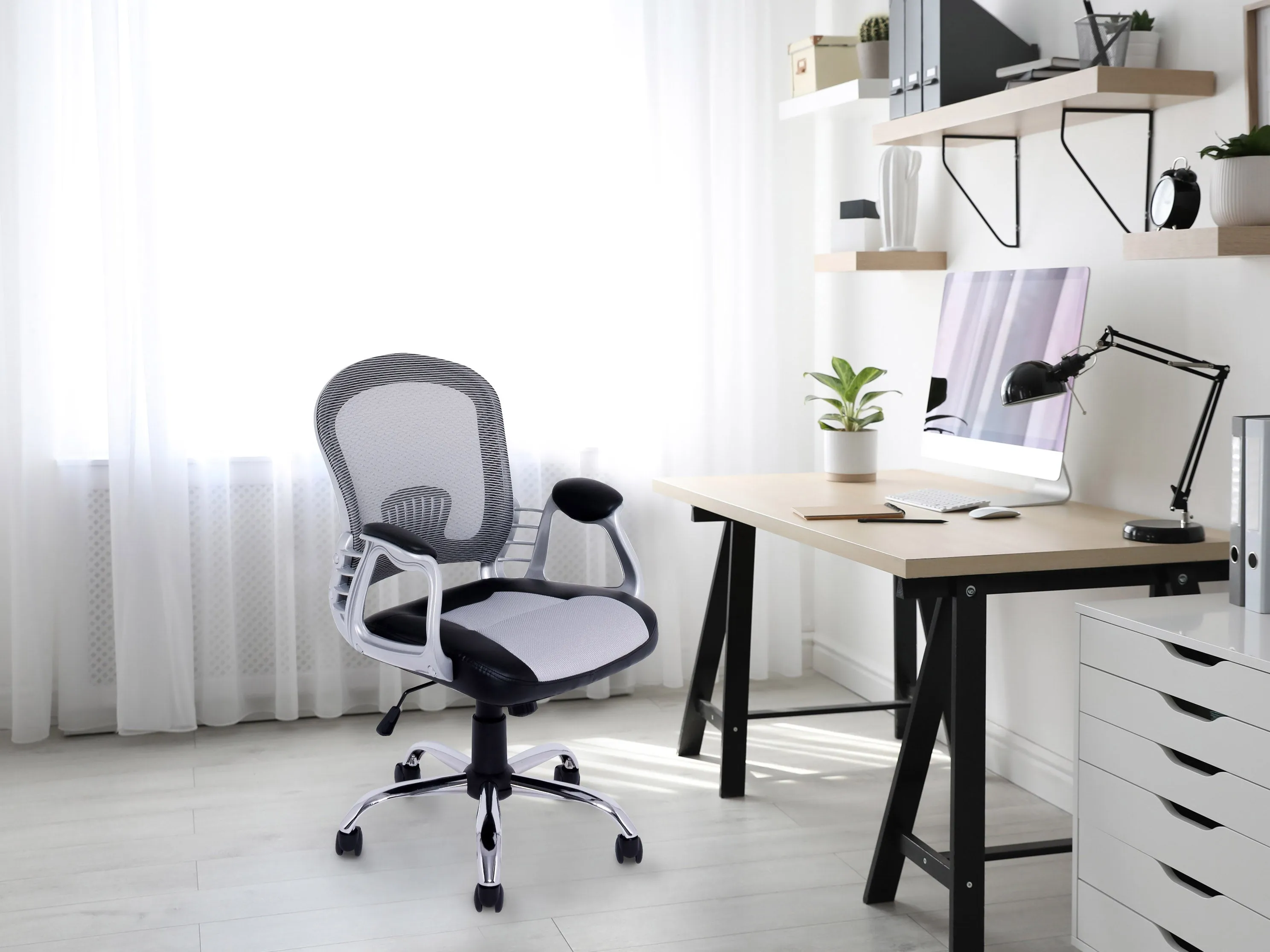 Grey Swivel Office Chair