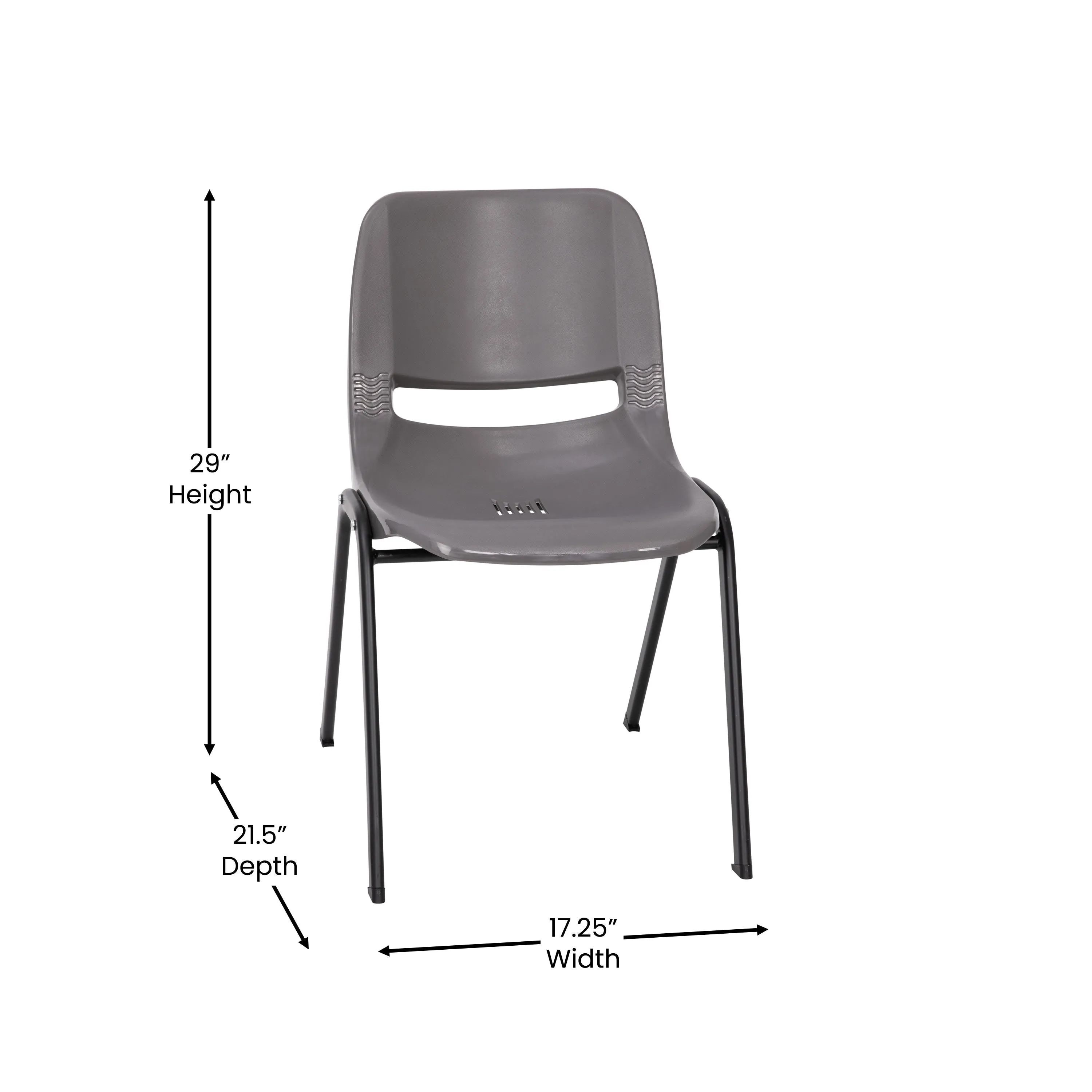 HERCULES Series 661 lb. Capacity Ergonomic Shell Stack Chair with 16'' Seat Height