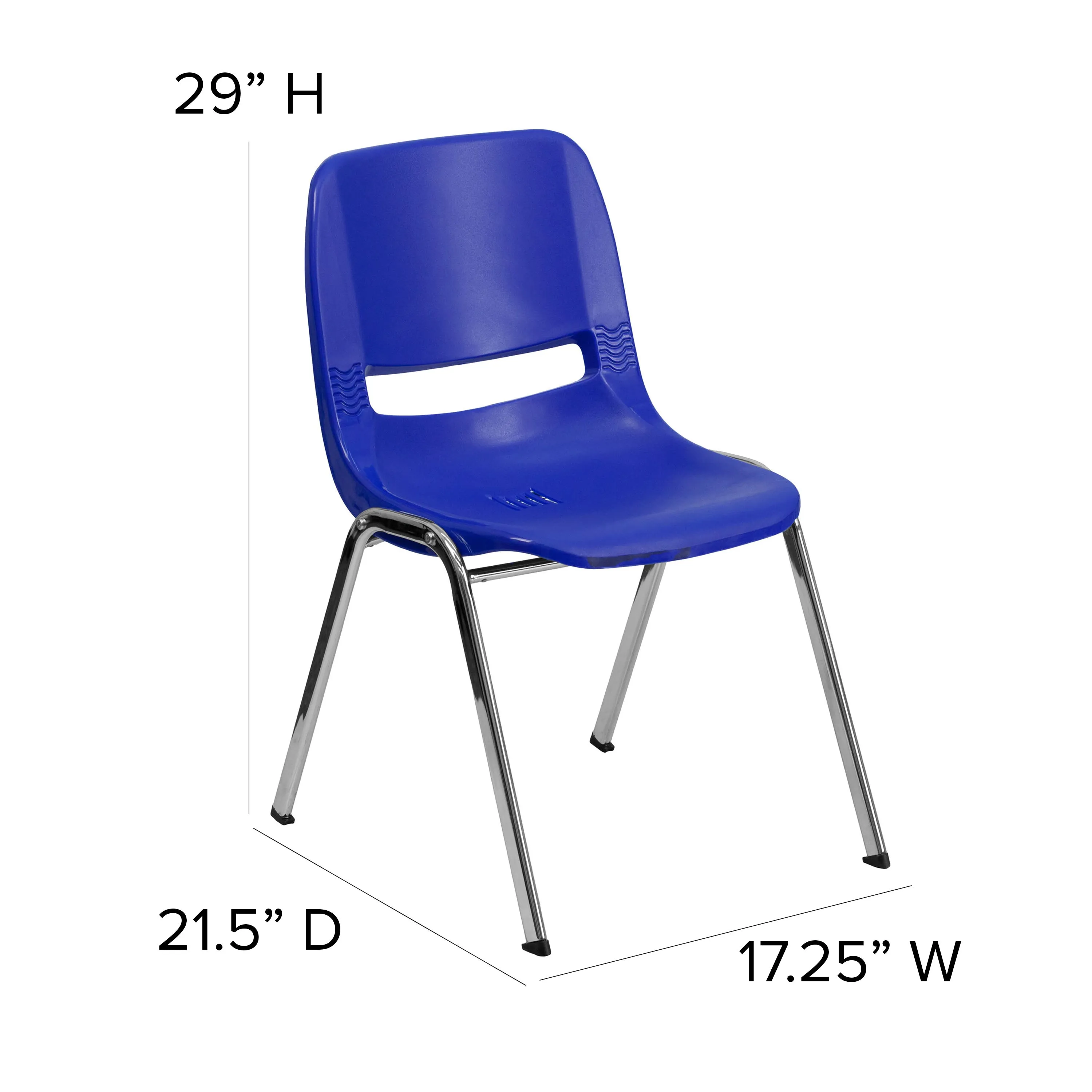 HERCULES Series 661 lb. Capacity Ergonomic Shell Stack Chair with 16'' Seat Height