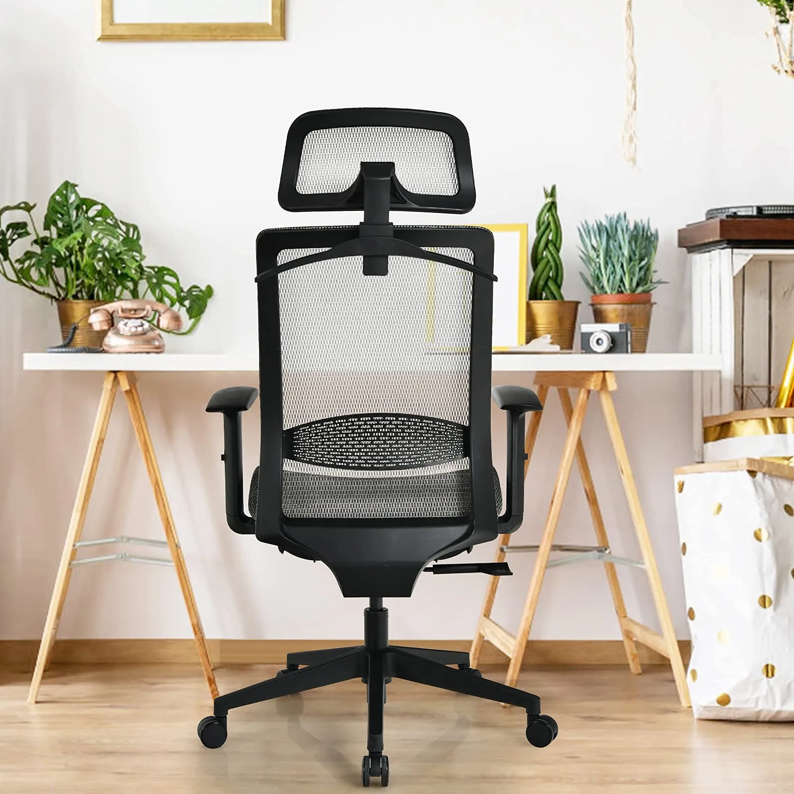 KOMFOTT Ergonomic Office Chair, Mesh Desk Chair Back Support with Adjustable Headrest