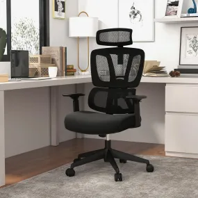 KOMFOTT Ergonomic Office Chair - Mesh Desk Chair with Adjustable Lumbar Support, Headrest & Armrests