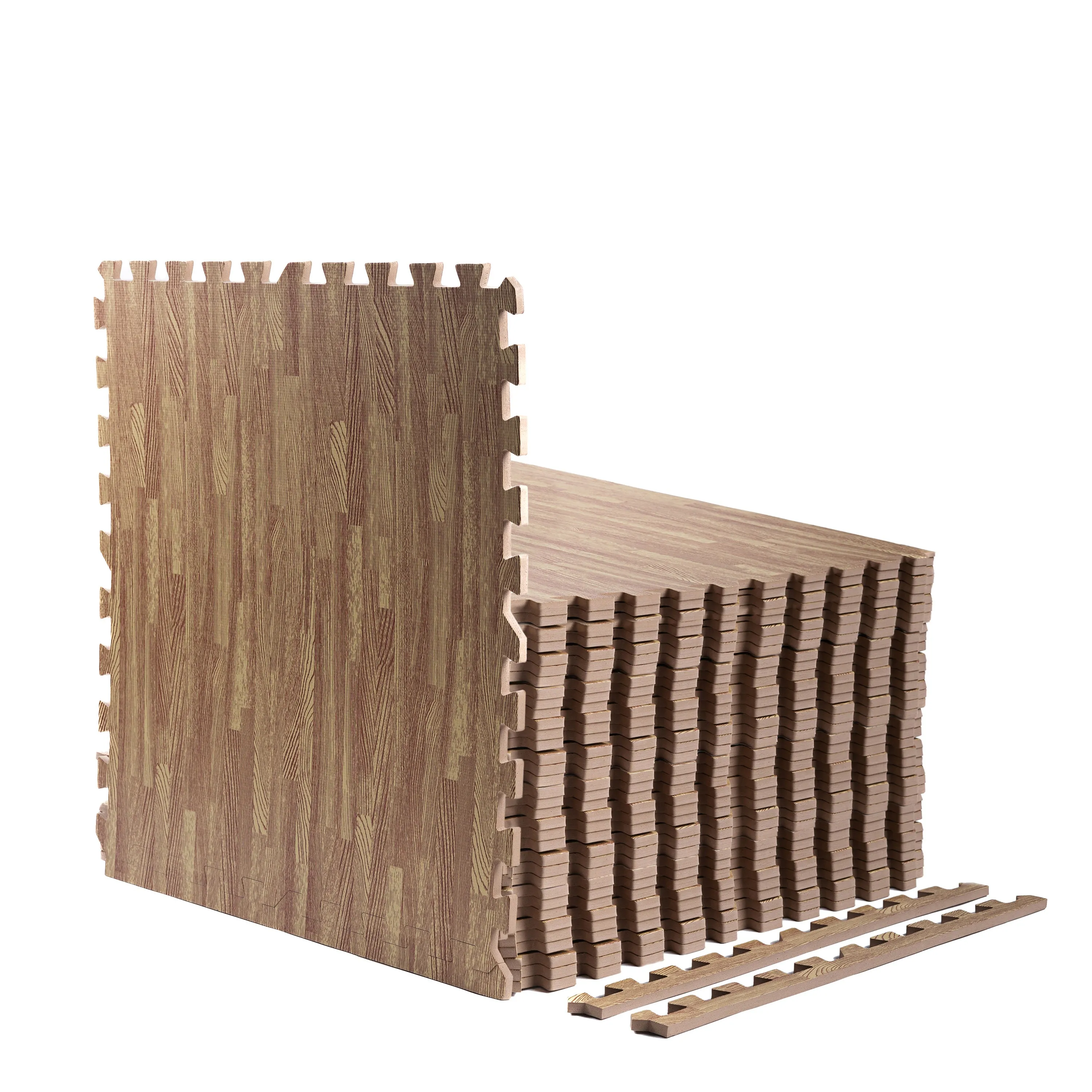 Light Wood Heavy-Duty Interlocking Foam Mat