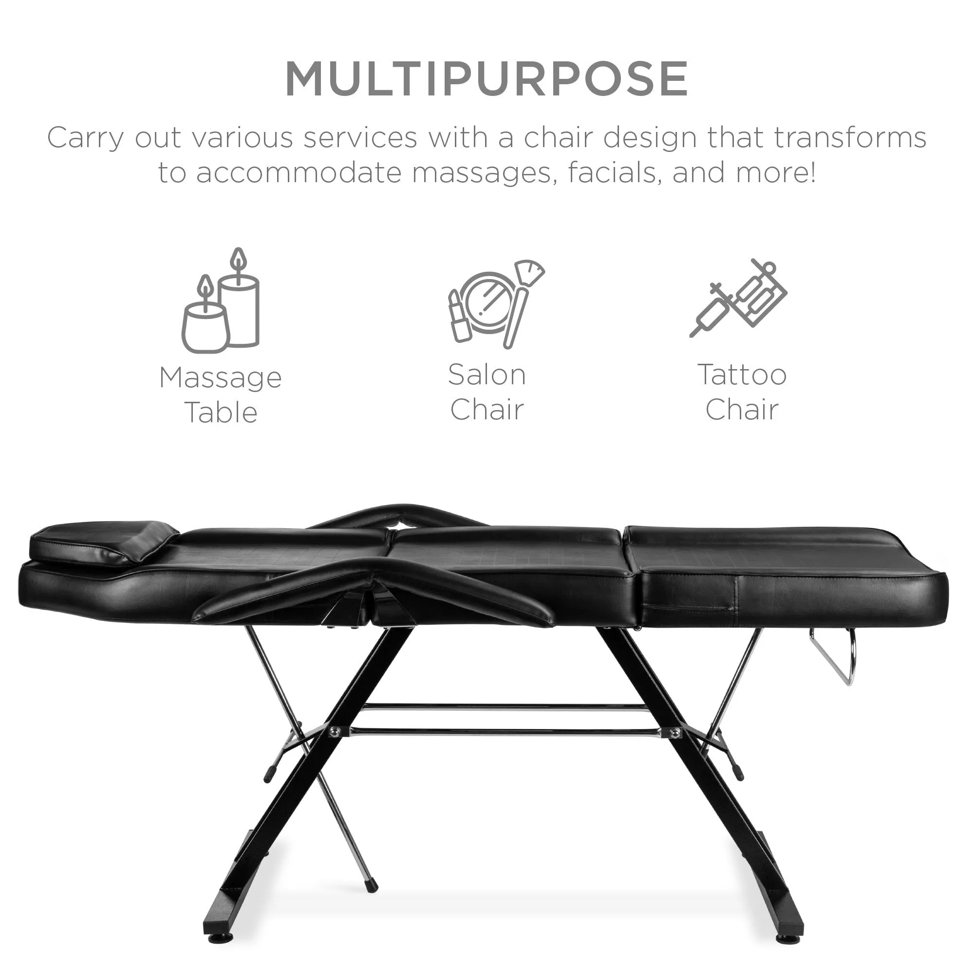 Massage Bed, Spa and Salon Chair w/ Hydraulic Stool