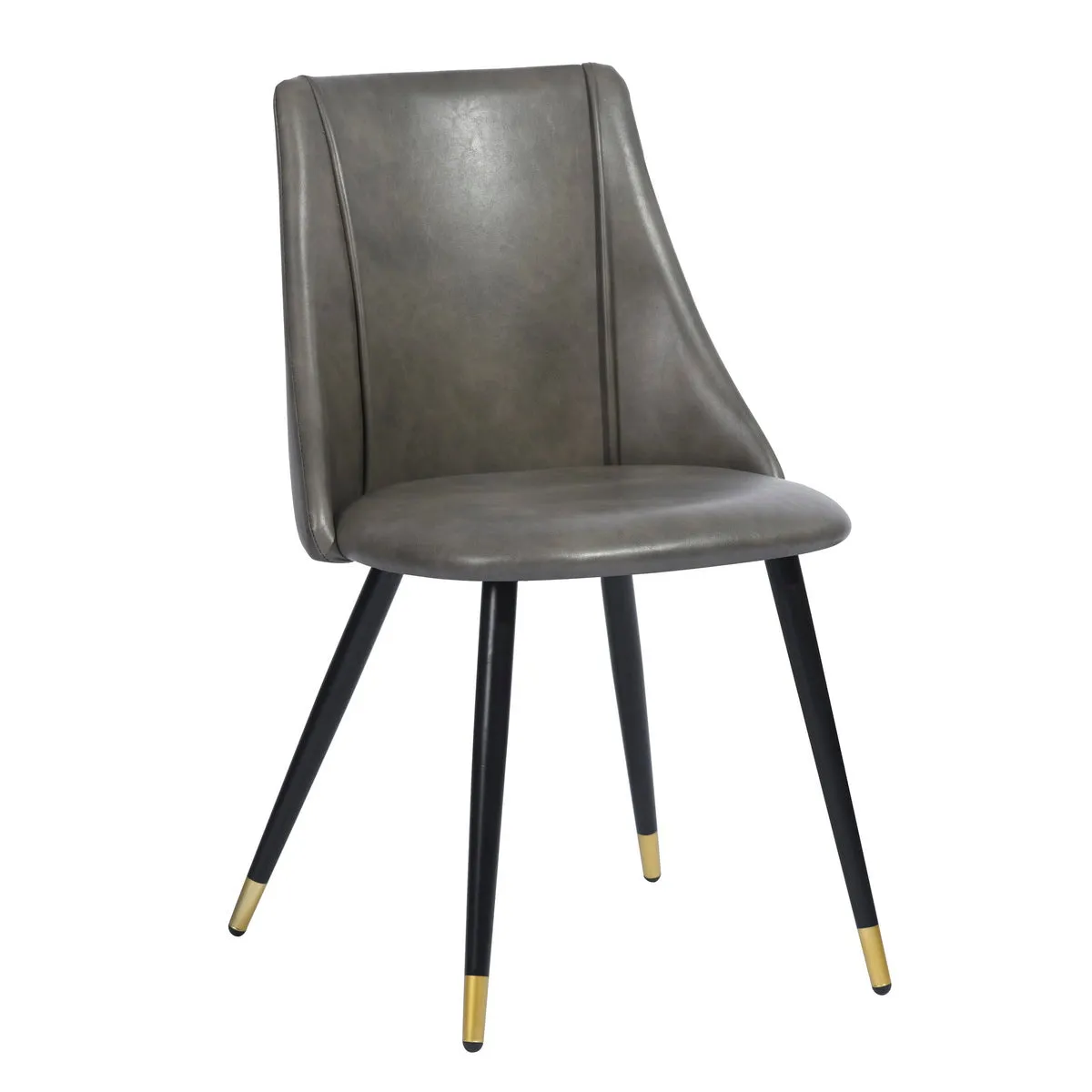 Mid-Century Modern PU Brown Dining Chair (Set of 2)